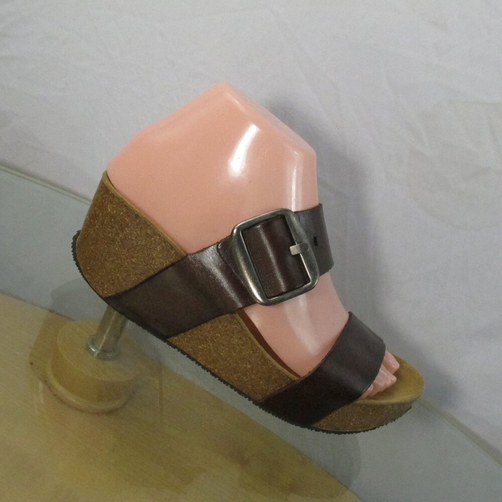 Lola Sabbia For Eric Michael Platform Sandals Brown Leather Women's  US Size 6